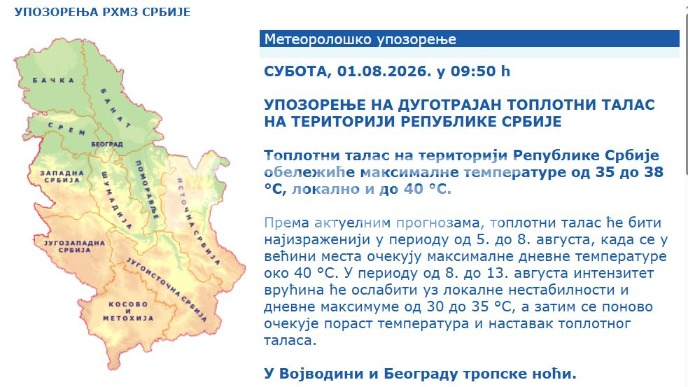 Temperatura do 38 stepeni